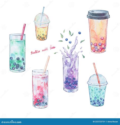 Boba Tea Watercolor Stock Photos - Free & Royalty-Free Stock Photos ...