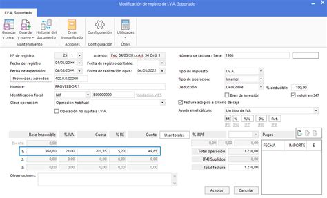 C395 Descuadre Por Facturas Con Recargo De Equivalencia Diario