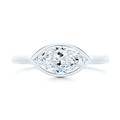 Platinum Solitaire East West Marquise Diamond Engagement Ring 105869