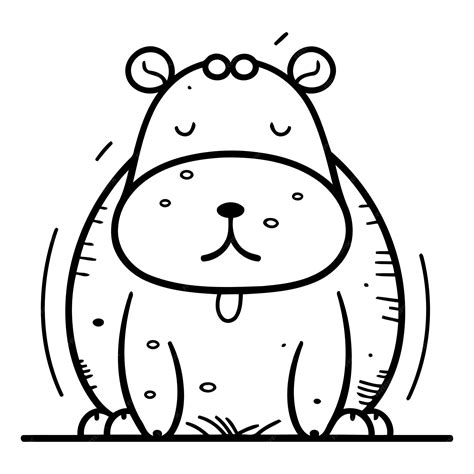 Premium Vector | Cute hippopotamus Vector illustration of a cartoon