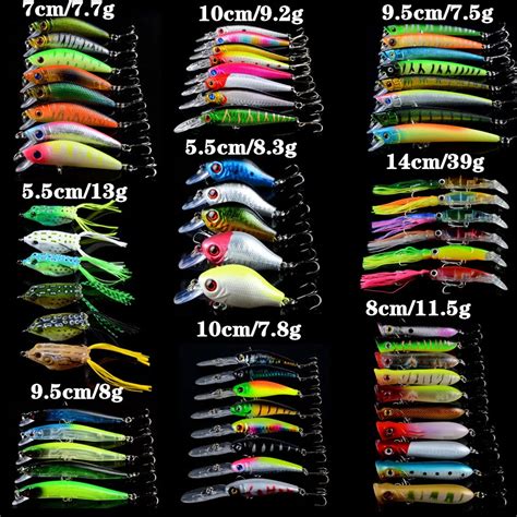 64pcs Lot Fishing Bait Set Mixed 9 Models Hard Baits Artificial High