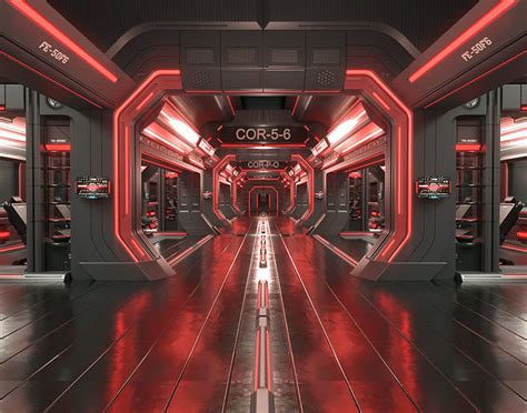 scifi modular interior space station 3D model | CGTrader