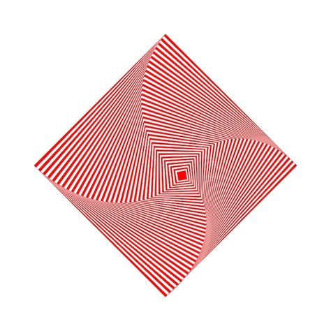 Ilustración De Vector De Cuadrado Op Art Rojo Sobre Fondo Blanco