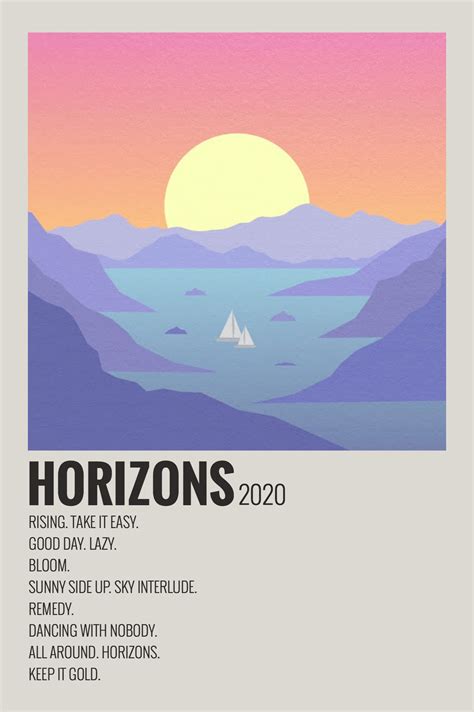 Alternative Minimalist Music Album Polaroid Poster Horizons By