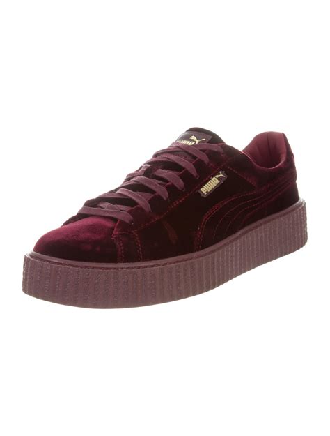 Fenty X Puma Velvet Creeper Sneakers Burgundy Sneakers Shoes