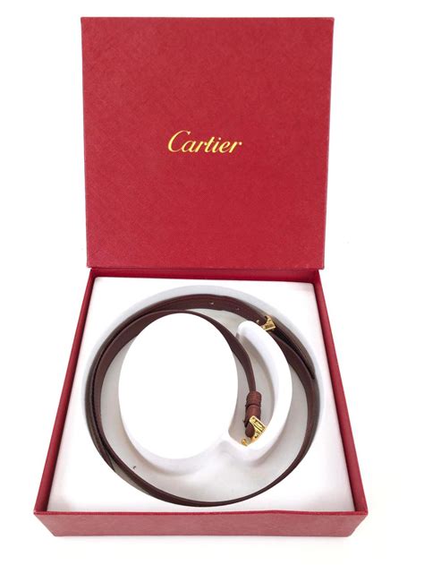 Lot Cartier Double Cc Buckle Leather Belt