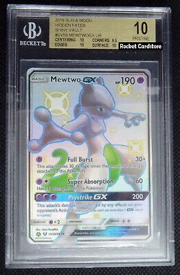 Pokemon Mewtwo GX Shiny Holo SV59 SV94 Hidden Fates BGS 10 Pristine