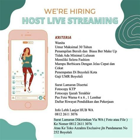 Lowongan Kerja Januari 2023 Host Live Streaming Toko Azzahra Exclusive