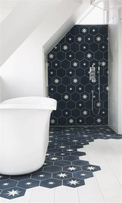 Blue Hexagon Tile Bathroom - SBATHNOR