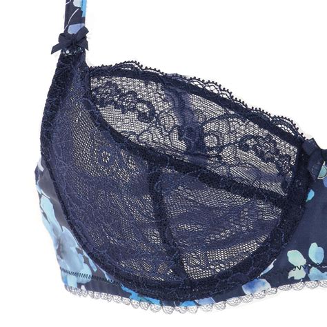 Soutien Gorge Aubade Bleu Marine Bonnet Dentelle Petite Fleur Bleue