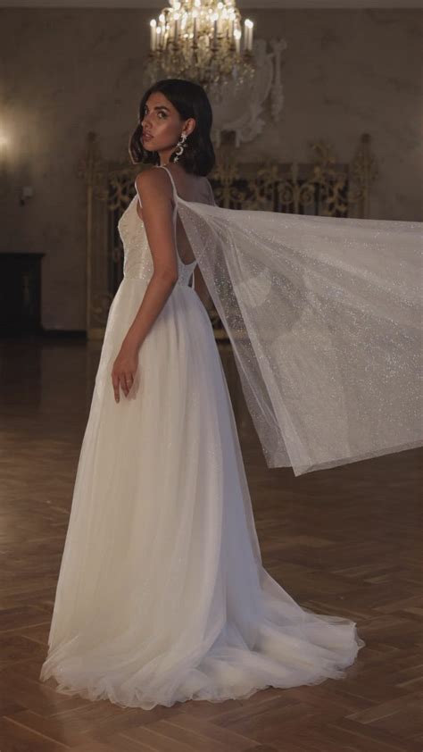 A Line Wedding Dress With Angel Wings Harems Brides