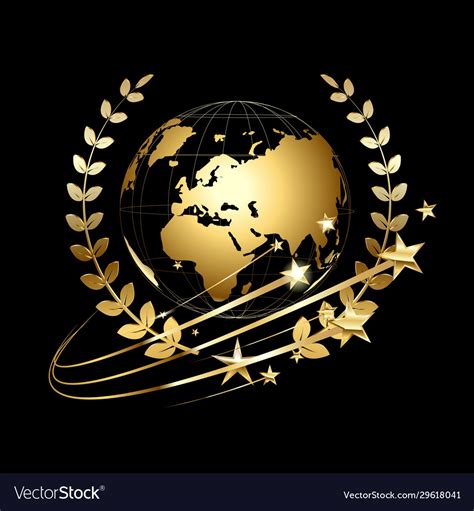 Gold globe Royalty Free Vector Image - VectorStock