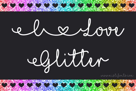 I Love Glitter Font | Misti's Fonts | FontSpace