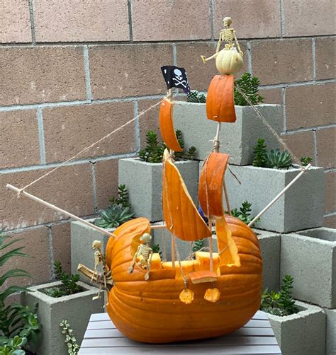 Pumpkin Pirate Ship Pumpkin Decorating Contest Halloween Pumpkins