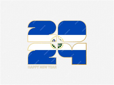 Premium Vector | Abstract numbers 2024 with flag of el salvador