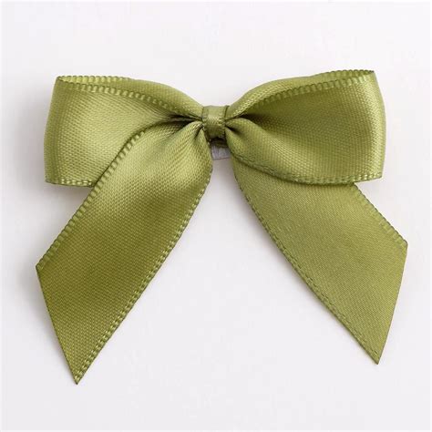 Moss Green Satin Bows 12 Pack By Favour Lane