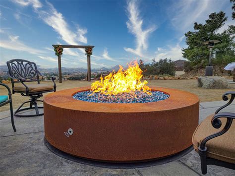 Unity Round Fire Pit - 24" Tall - Powder Coated Steel | The Outdoor Plus