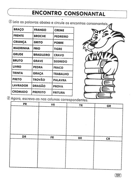 Encontro Consonantal Atividades 4 Ano BRAINCP
