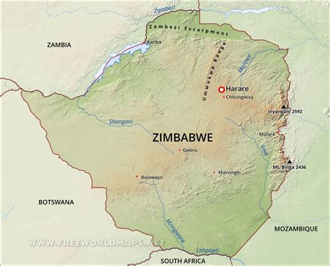 Road Map Of Zimbabwe