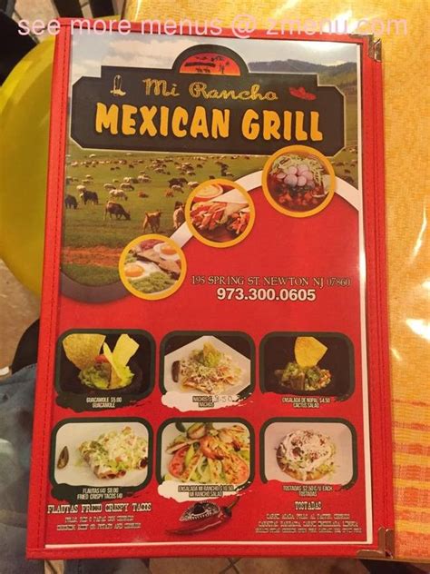 Online Menu Of Mi Rancho Mexican Grill Restaurant Newton New Jersey