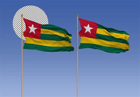 Premium Psd Togo Wavy Flags With Pole D Rendering