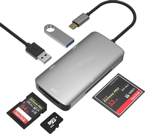 NÖRDIC DOCK 142 Adaptateur USB C 3 0 SD TF lecteur de carte CF