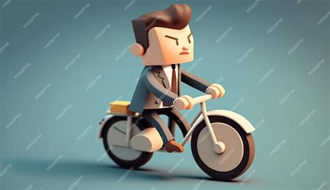 Premium AI Image | A cartoon character on a bike with a face drawn on it.