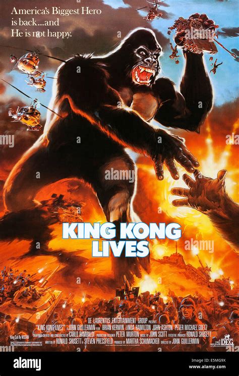 King Kong Lives Us Poster Art King Kong 1986 ©delaurentiis