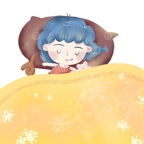 Sleep Day Png Image Sleeping Girl Sleeping Day Hand Drawn Go To Bed