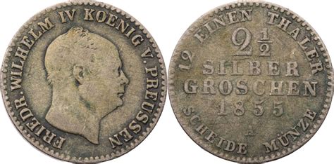 Preussen Königreich 2½ Silber Groschen 1855 A Friedrich Wilhelm IV