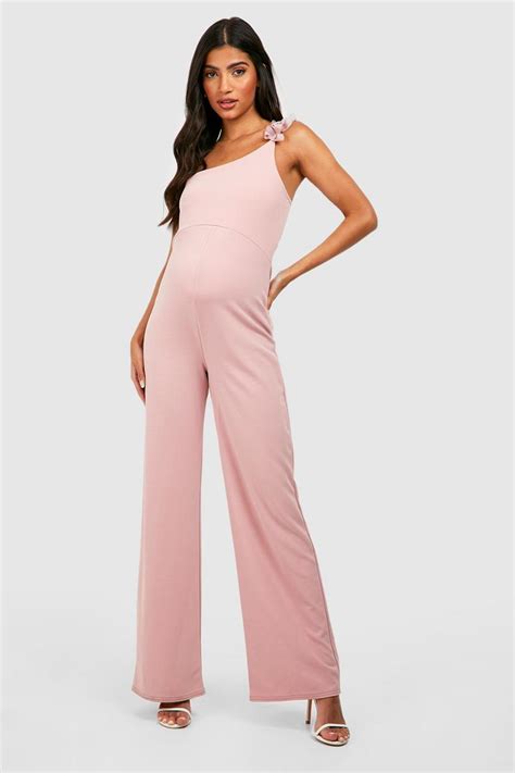 Maternity Corsage Trim Wide Leg Jumpsuit Boohoo