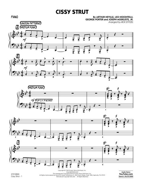 Rick Stitzel Cissy Strut Piano Sheet Music And Printable Pdf Music