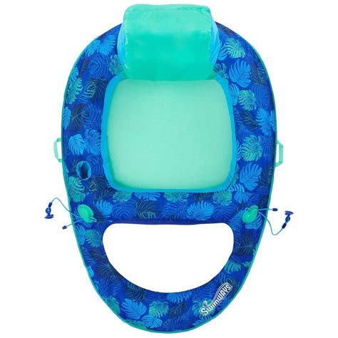 Swimways Elite Spring Float Recliner Pool Lounge Chair Blue