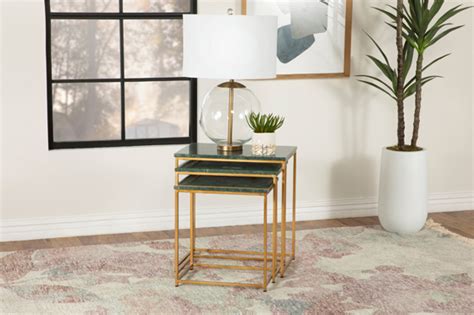 Caine Piece Nesting Table With Marble Top Coaster Fine F