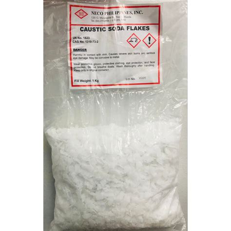 Caustic Soda Flakes 1kg Sosa Sodium Hydroxide Lye Shopee