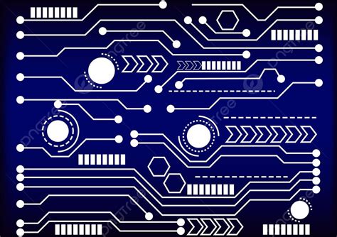 Ilustrasi Vektor Garis Sirkuit Digital Pada Latar Belakang Motherboard Teknologi Vektor Vektor