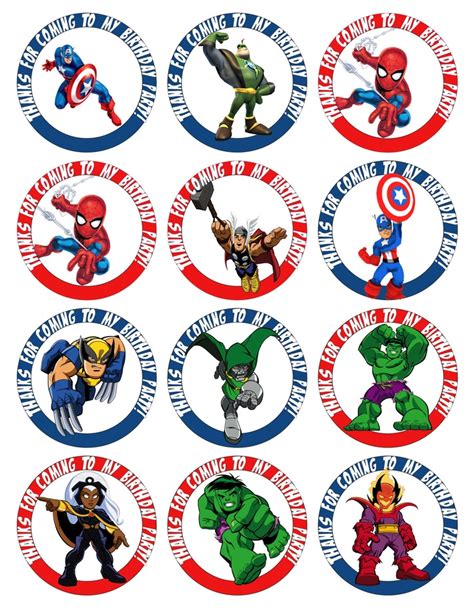 Avengers Cupcake Toppers Free Printable