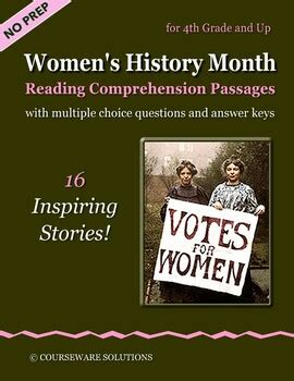 Womens History Month Reading Comprehension Passages With Questions