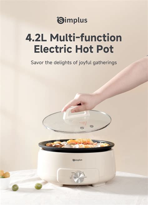 Simplus L Multi Function Electric Hot Pot Nonstick Electric Cooker Sunken And Removable