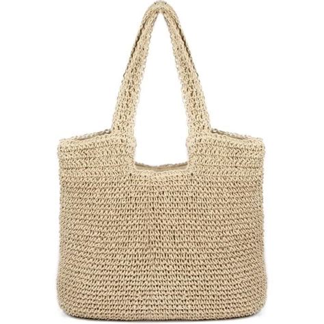 Sac À Bandoulière En Paille Pour Femme Grand Sac Fourre Tout Summer