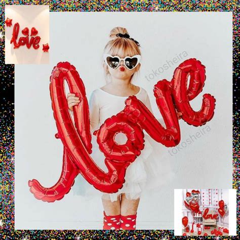 Jual Balon Love Sambung Jumbo Merah Balon Huruf Love Valentine Cinta