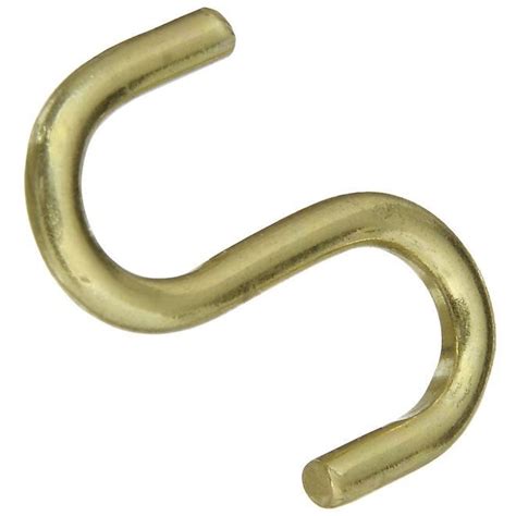 National Hardware N V Heavy Open S Hook Solid Brass Finish