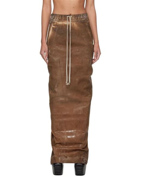 Rick Owens Pull On Pillar Denim Maxi Skirt Lyst