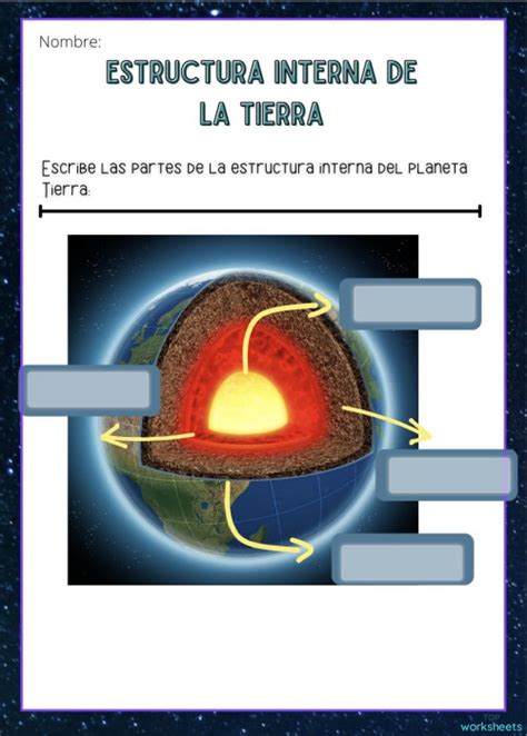 Capas Internas De La Tierra Ficha Interactiva Topworksheets