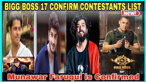 BIGG BOSS 17 ALL CONFIRM CONTESTANTS LIST Munawar Faruqui Is