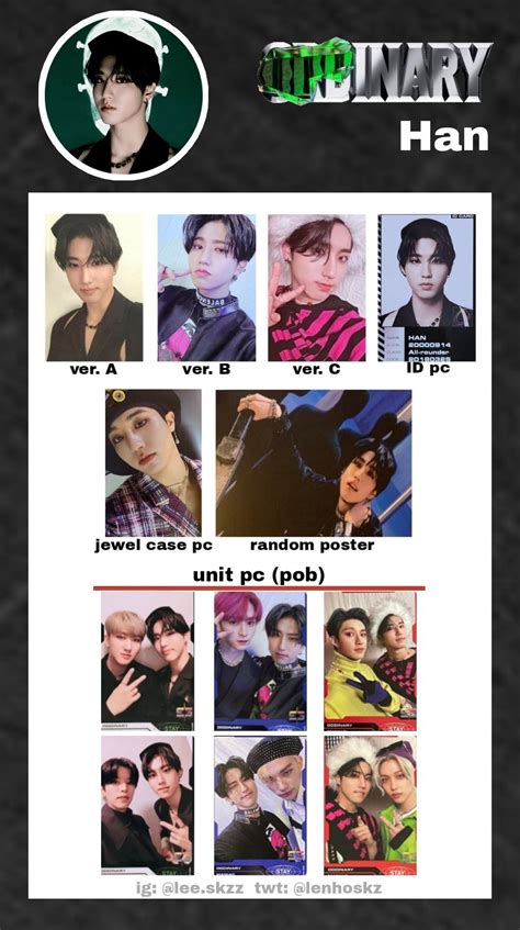 Stray Kids Oddinary Photocard Template Wishlist Han Photocard Photo