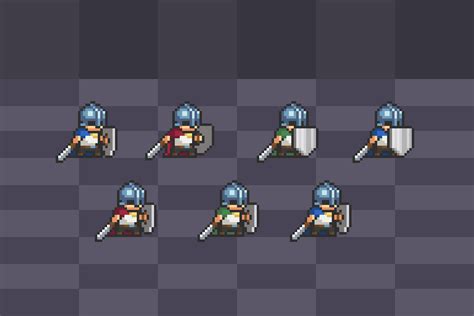 D Pixel Art Royal Swordsman Sprites By Elthen S Pixel Art Shop