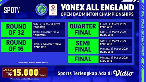 Jadwal Dan Link Live Streaming Bwf Yonex All England Open Di Vidio