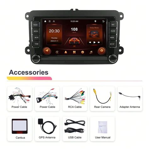 2 64G Android 13 Double Din GPS Car Stereo Radio 7 TFT Capacitance