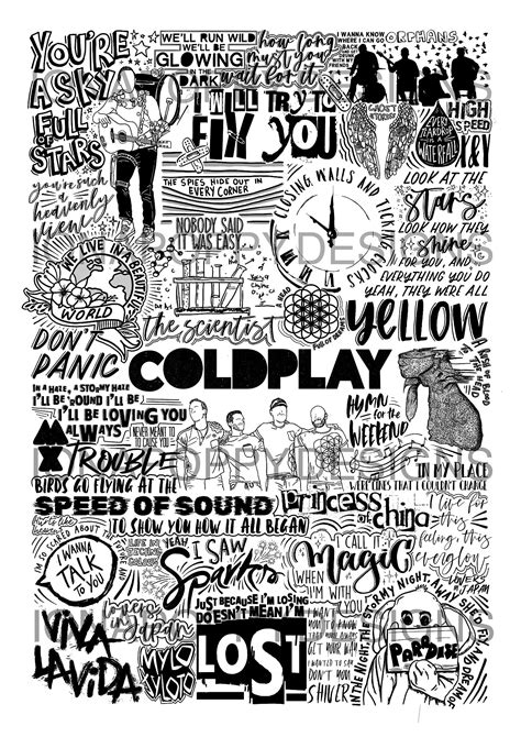 Coldplay - Greatest Hits Lyric Print – Iona Poppy Designs